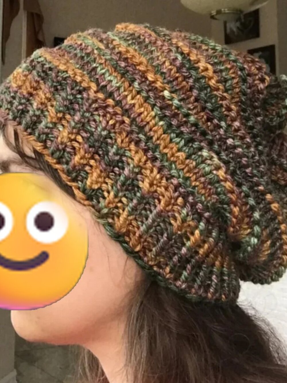 NEW Teen/Adult Slouchy Knit Beanie Cap in Merino Wool OOAK hand knit handmade
